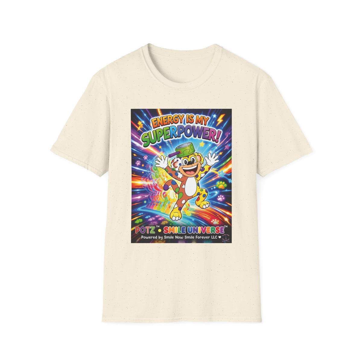 Potz™ Unisex Softstyle T-Shirt – "Energy is My Superpower!" Graphic Tee | Smile Universe Collection