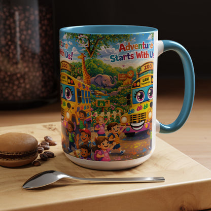 Lani™ Accent Coffee Mug (11oz & 15oz) – "Adventure Starts With Us!" Graphic