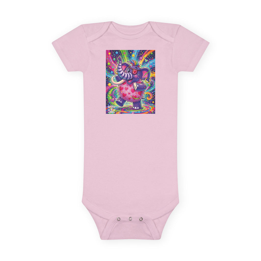 Piklez™ Baby Short Sleeve Onesie® – "Born to Celebrate!" Graphic | Smile Universe Collection