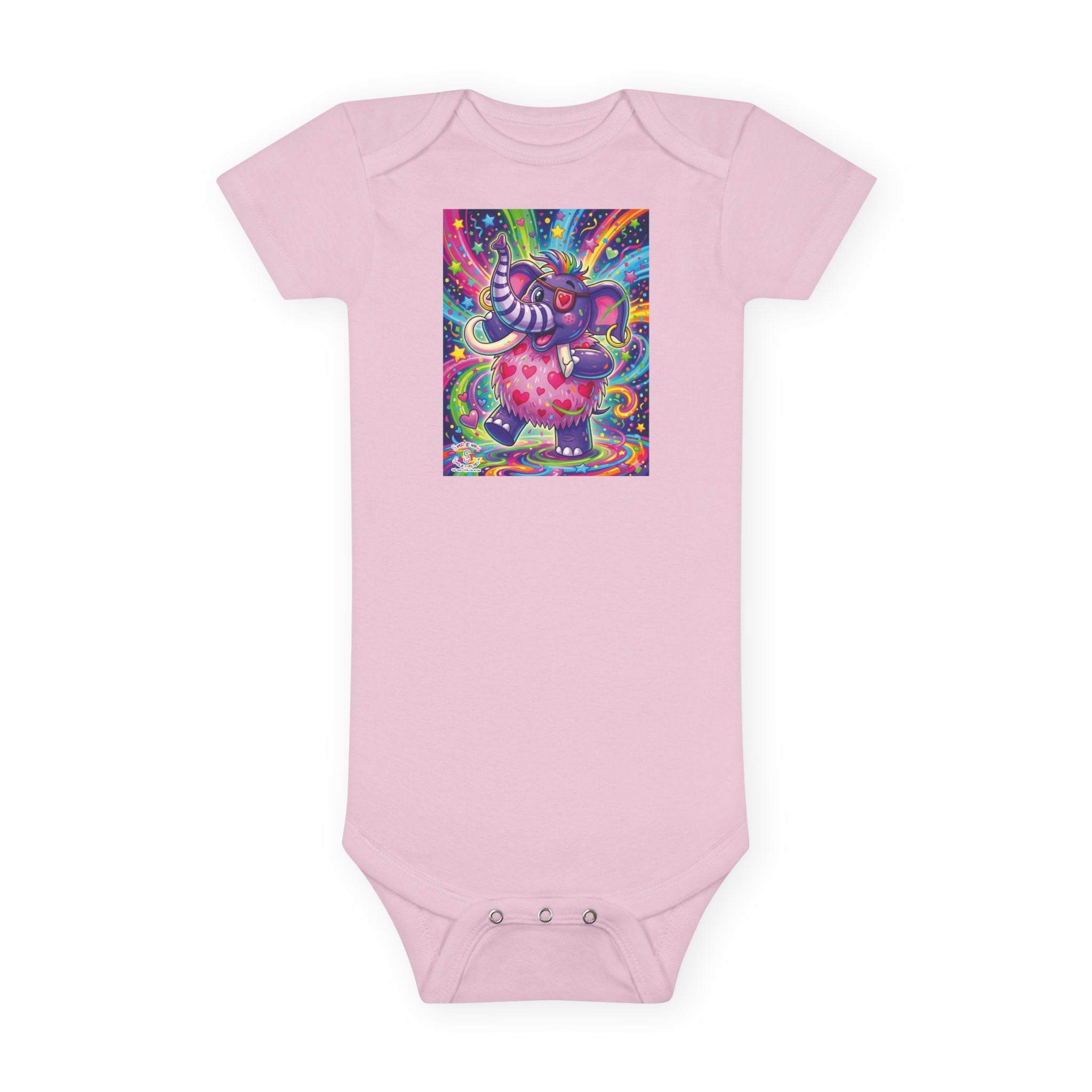 Piklez™ Baby Short Sleeve Onesie® – "Born to Celebrate!" Graphic | Smile Universe Collection