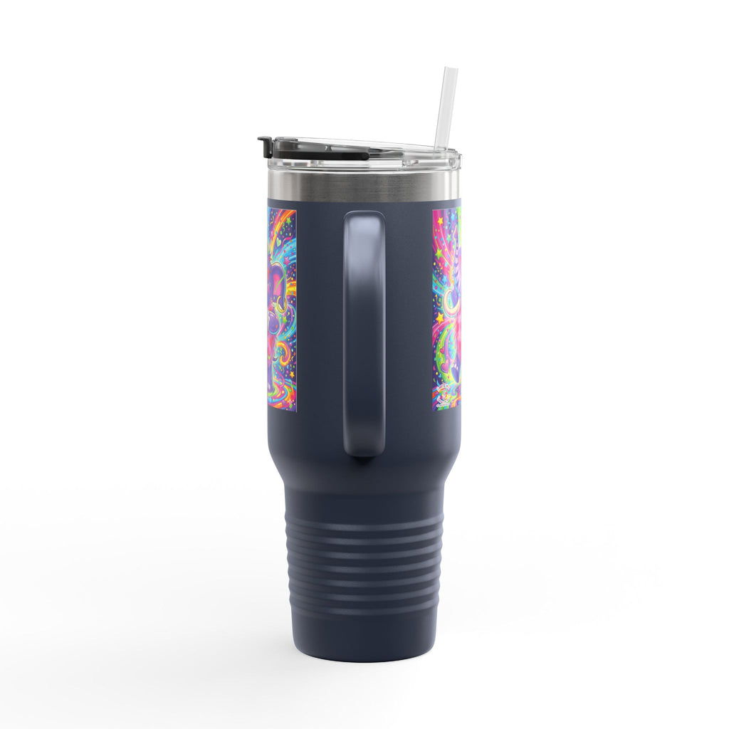 Piklez™ 40oz Insulated Travel Mug – "Born to Celebrate!" Graphic | Smile Universe Collection