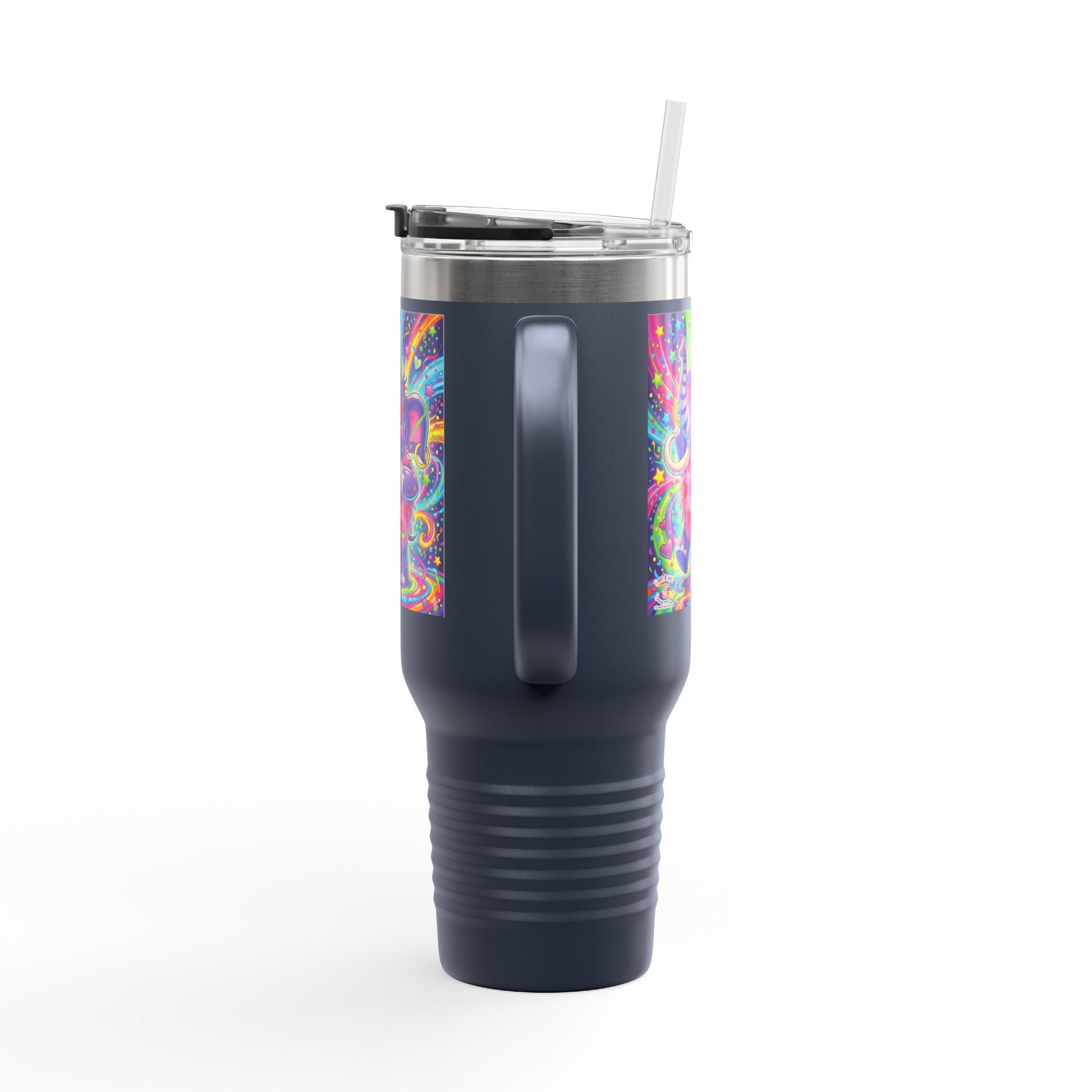 Piklez™ 40oz Insulated Travel Mug – "Born to Celebrate!" Graphic | Smile Universe Collection