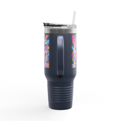 Piklez™ 40oz Insulated Travel Mug – "Born to Celebrate!" Graphic | Smile Universe Collection