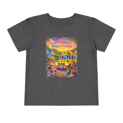 Lani™ Toddler Short Sleeve Tee – "Safe Rides, Happy Hearts" Graphic