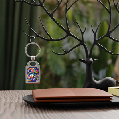 Smile Universe™ Rectangle Photo Keyring – "Where Being Different is CELEBRATED!" Graphic