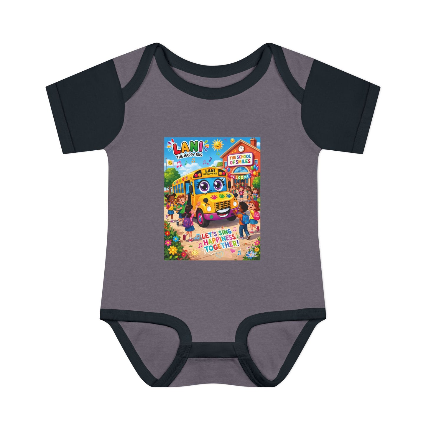 Lani™ Infant Baby Rib Bodysuit – "Let's Sing Happiness Together!" Graphic