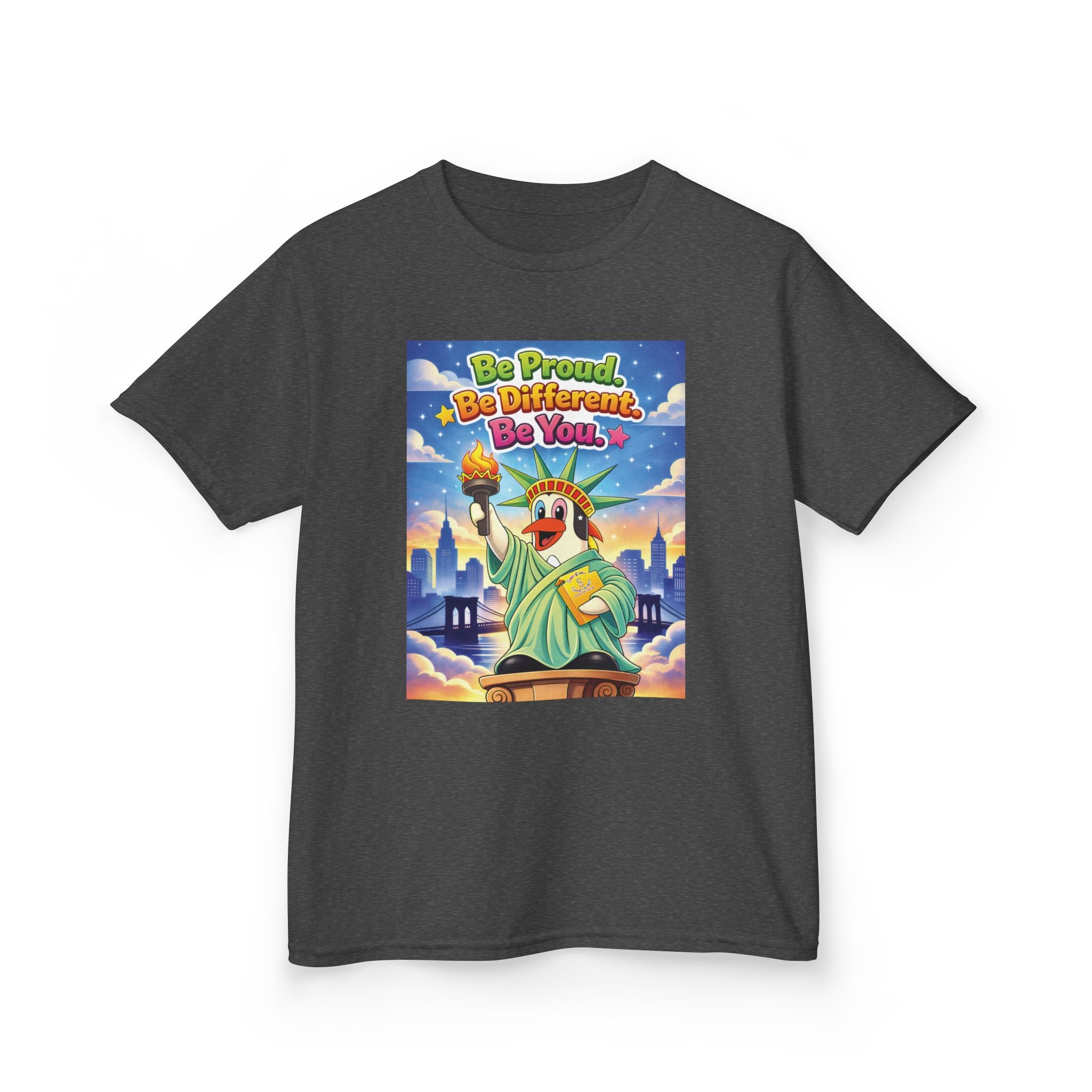 TuBz™M "Be Proud. Be Different. Be You." Kids T-Shirt - Inspirational Graphic Tee