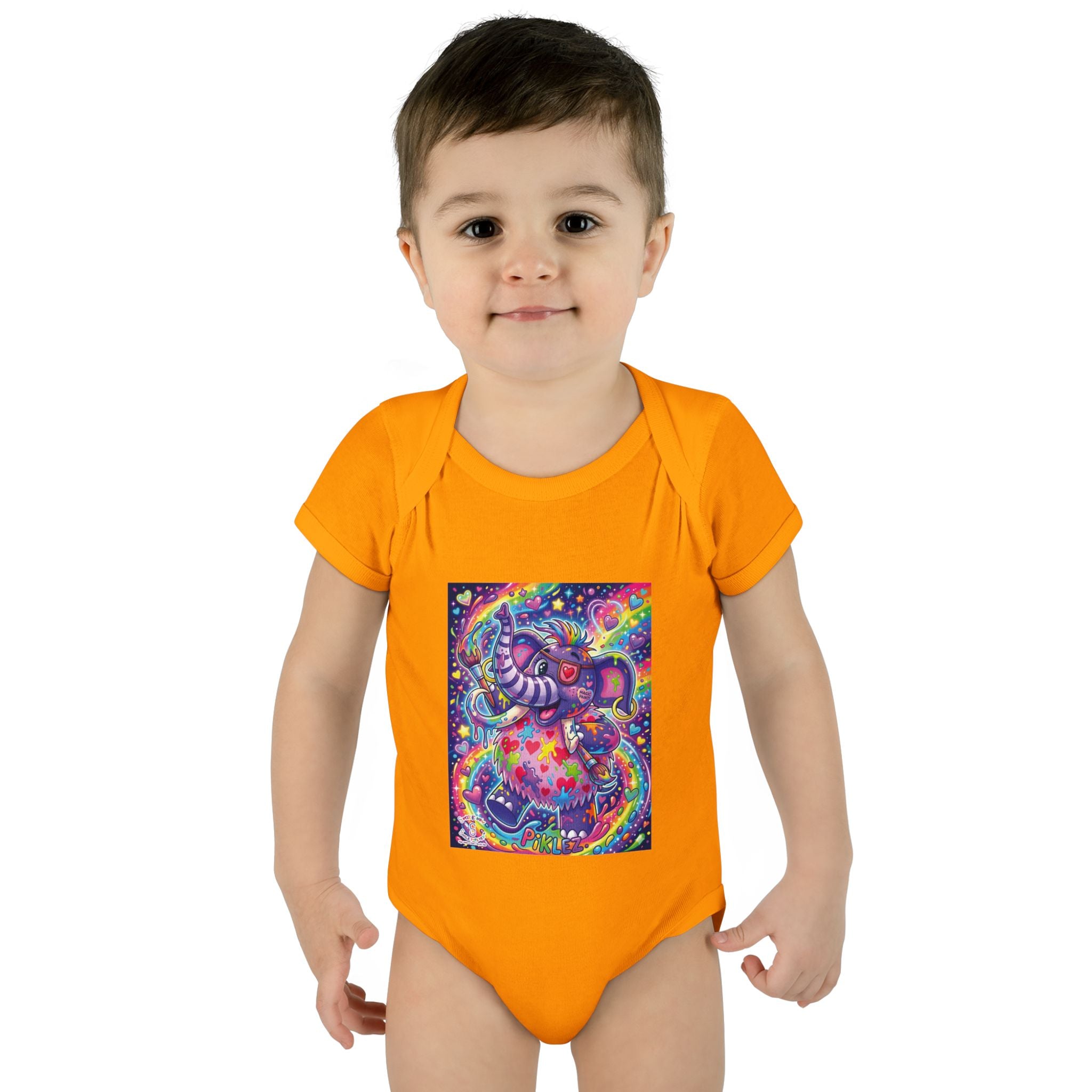 Piklez™ Infant Baby Rib Bodysuit – "Magic Paint!" Graphic | Smile Universe Collection