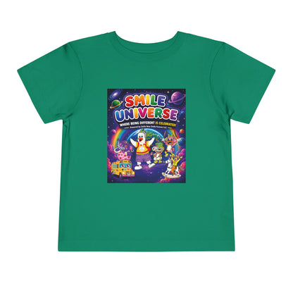 Smile Universe™ Toddler Short Sleeve Tee – "Where Being Different is CELEBRATED!" Graphic