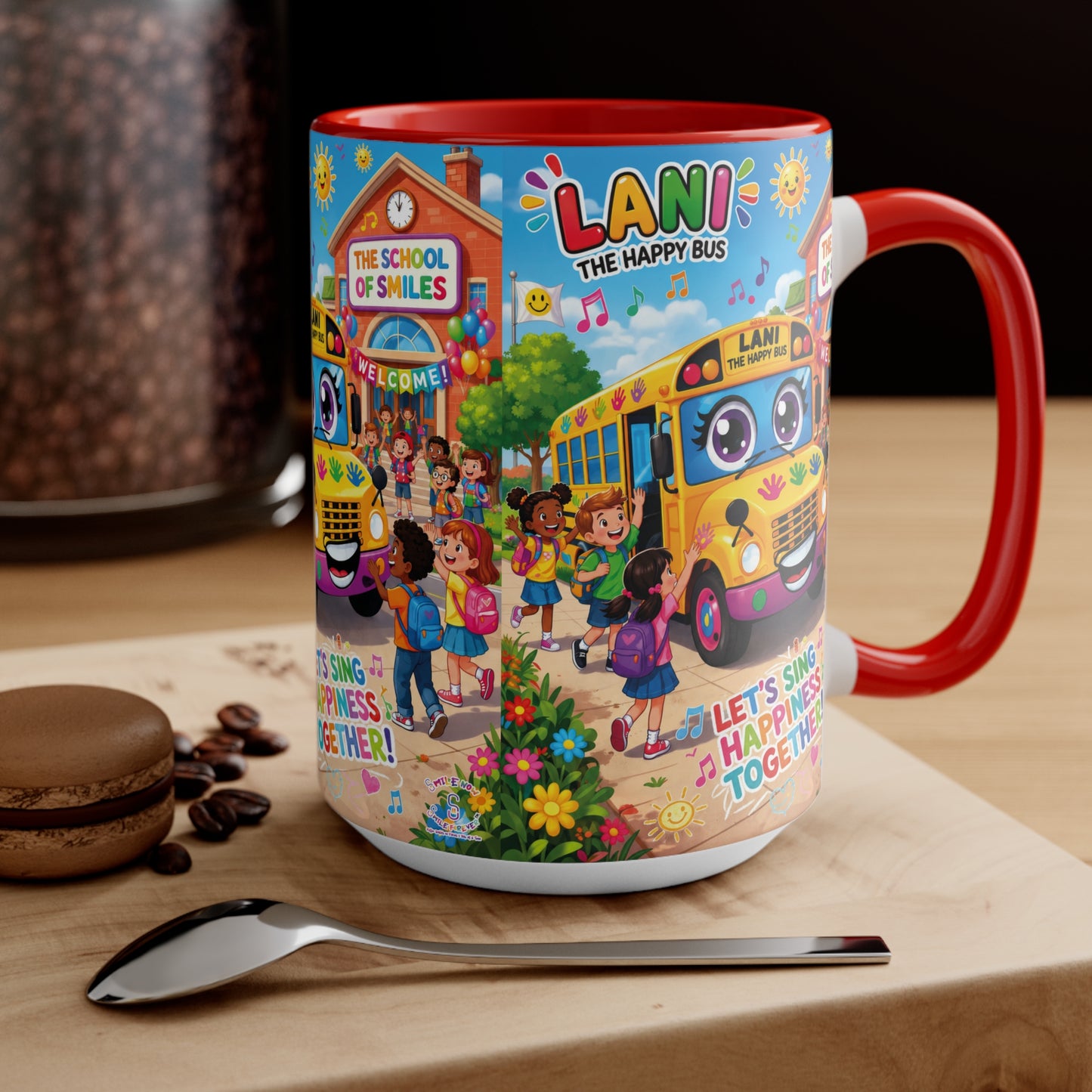 Lani™ Accent Mug – "Let's Sing Happiness Together!" Graphic