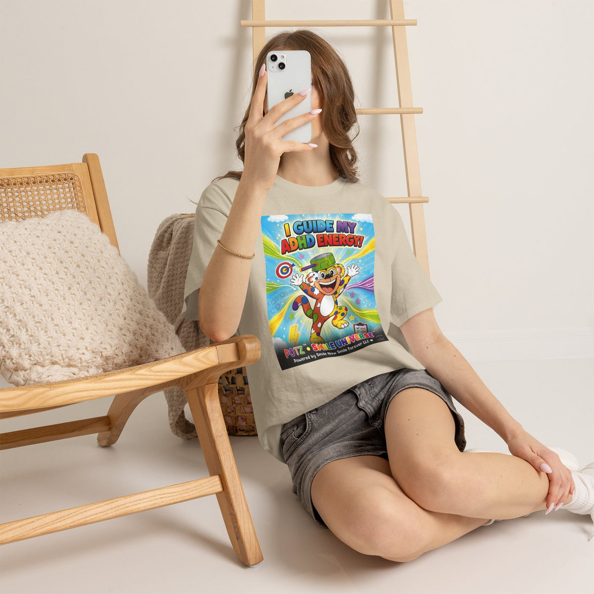 Potz™ Unisex Heavy Cotton™ Tee – "I Guide My ADHD Energy!" Graphic Tee | Smile Universe Collection