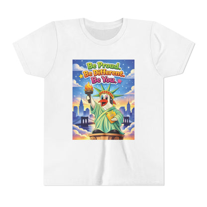 TuBz™M "Be Proud. Be Different. Be You." Kids T-Shirt - Inspirational Graphic Tee