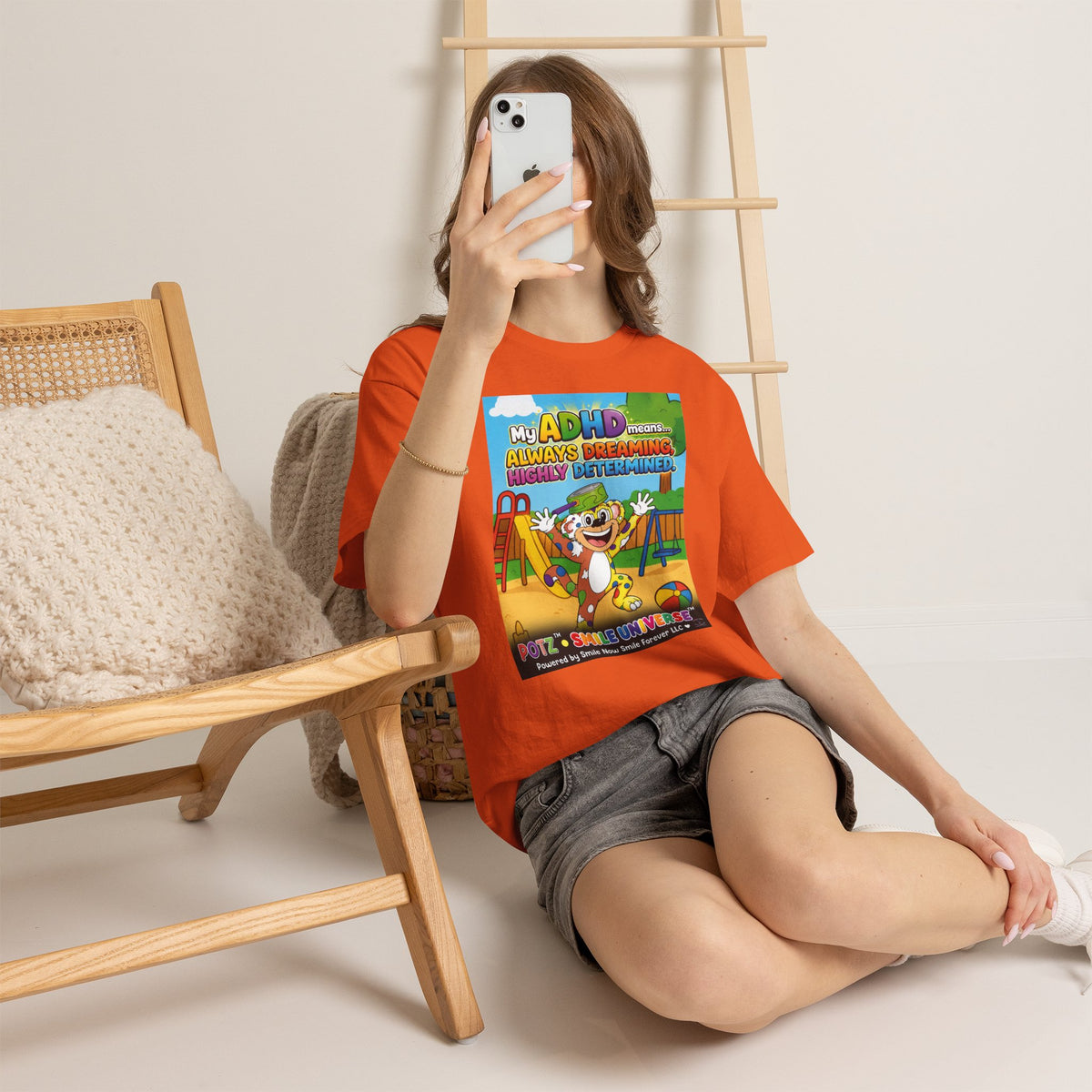 Potz™ Unisex Heavy Cotton™ Tee – "My ADHD Means Always Dreaming, Highly Determined" Graphic Tee | Smile Universe Collection