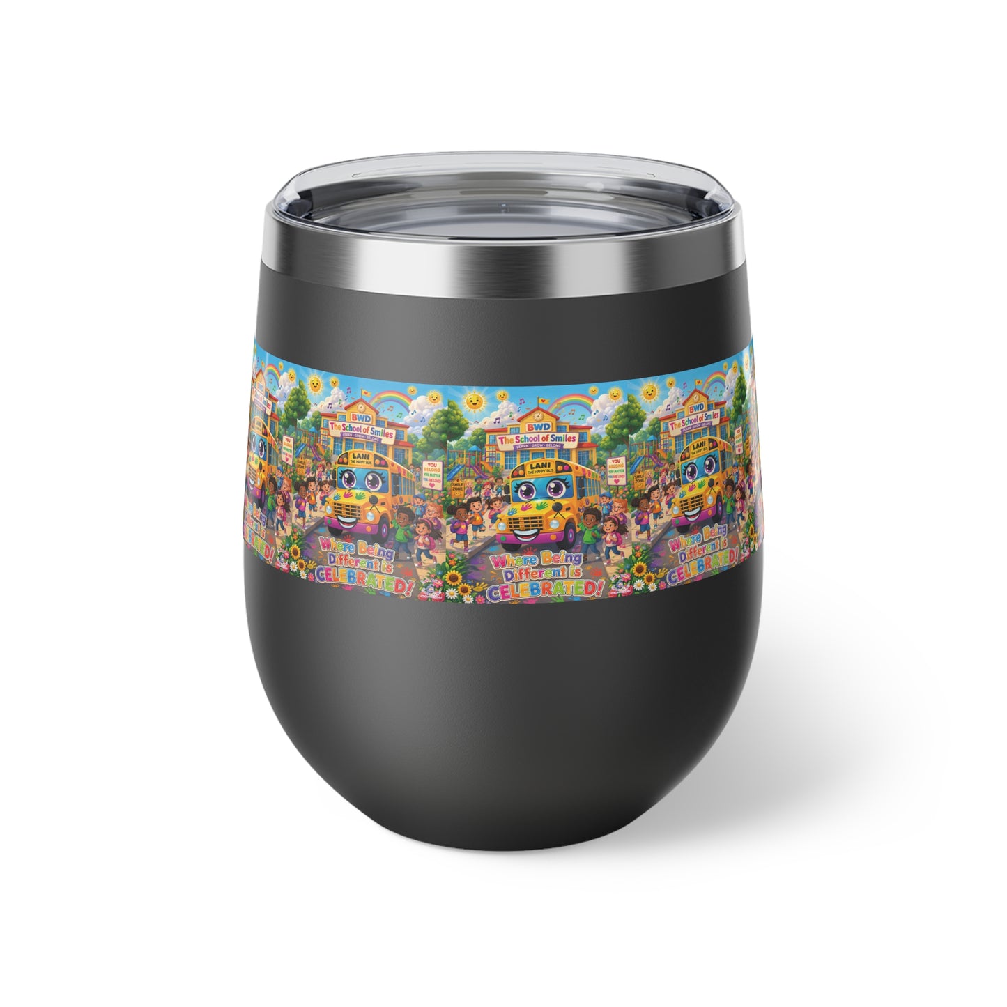 Lani™ 12oz Copper Vacuum Insulated Cup – "Where Being Different is CELEBRATED!" Graphic