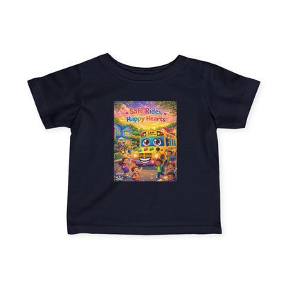 Lani™ Infant Fine Jersey Tee – "Safe Rides, Happy Hearts" Graphic