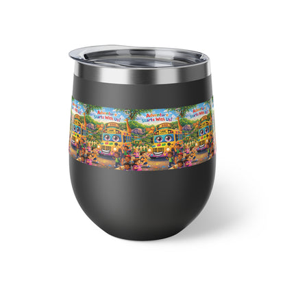 Lani™ 12oz Copper Vacuum Insulated Cup – "Adventure Starts With Us!" Graphic