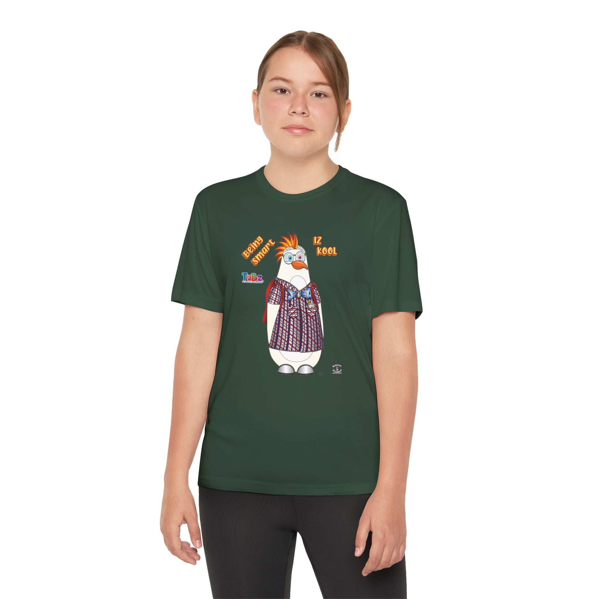 TuBz™ "Being Smart Iz Kool" Youth Competitor T- Shirt - Character Dress-Up Graphic Tee