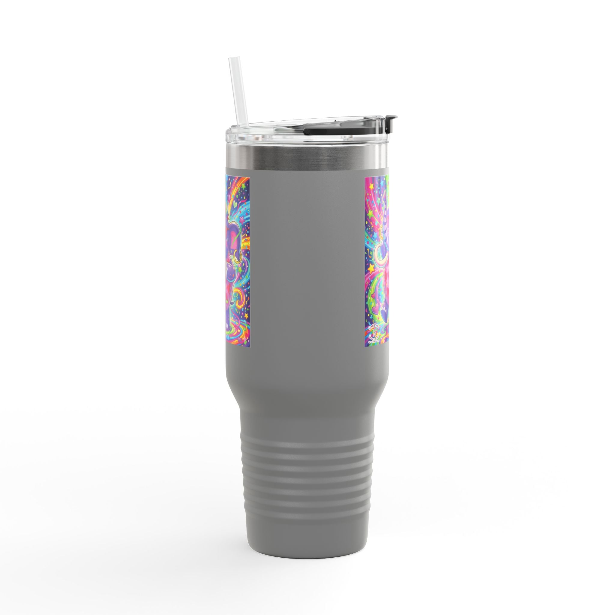 Piklez™ 40oz Insulated Travel Mug – "Born to Celebrate!" Graphic | Smile Universe Collection