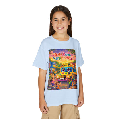 Lani™ Youth DryBlend® T-Shirt – "Safe Rides, Happy Hearts" Graphic