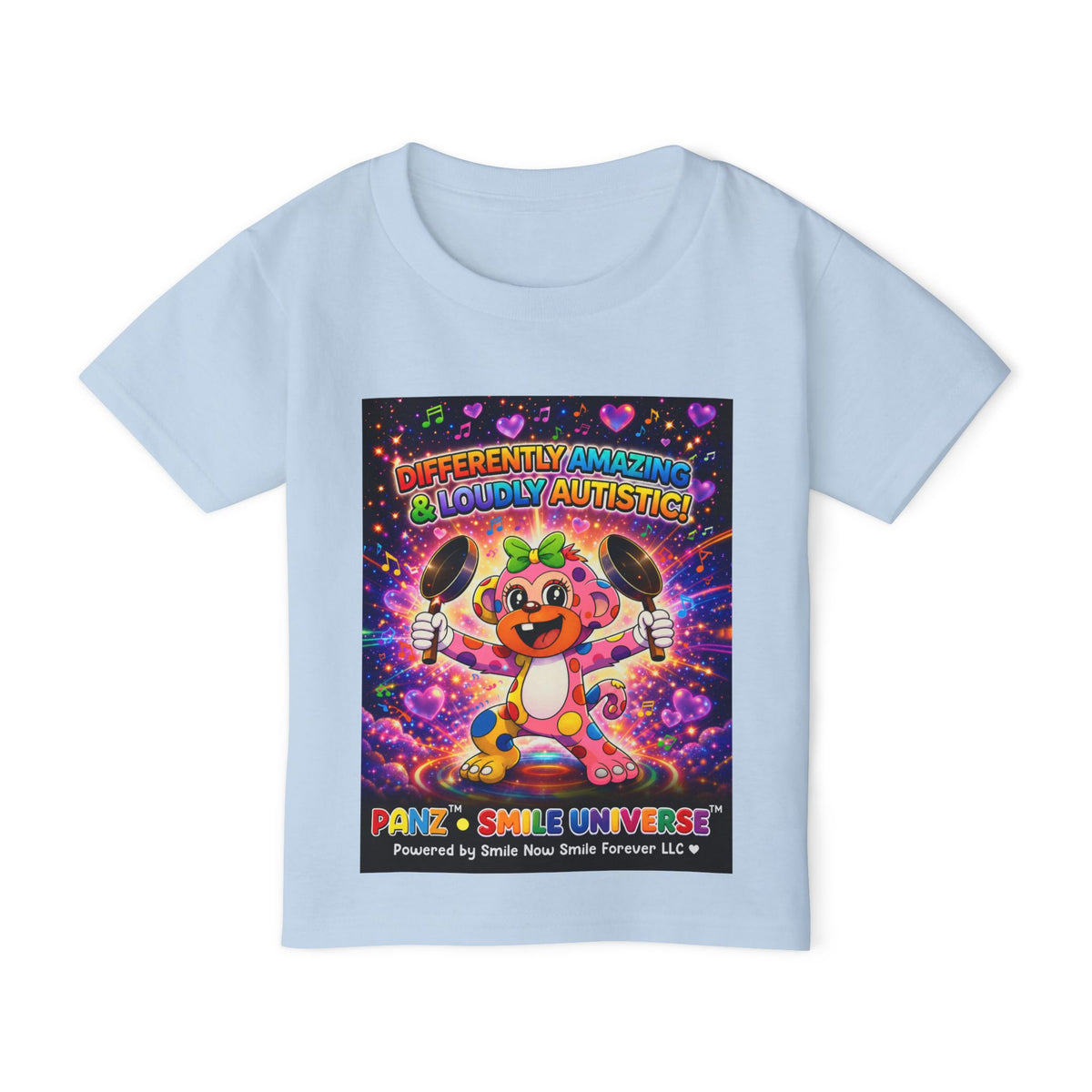 Panz™ Heavy Cotton™ Toddler T-Shirt – "Differently Amazing & Loudly Autistic!" Graphic | Smile Universe Collection