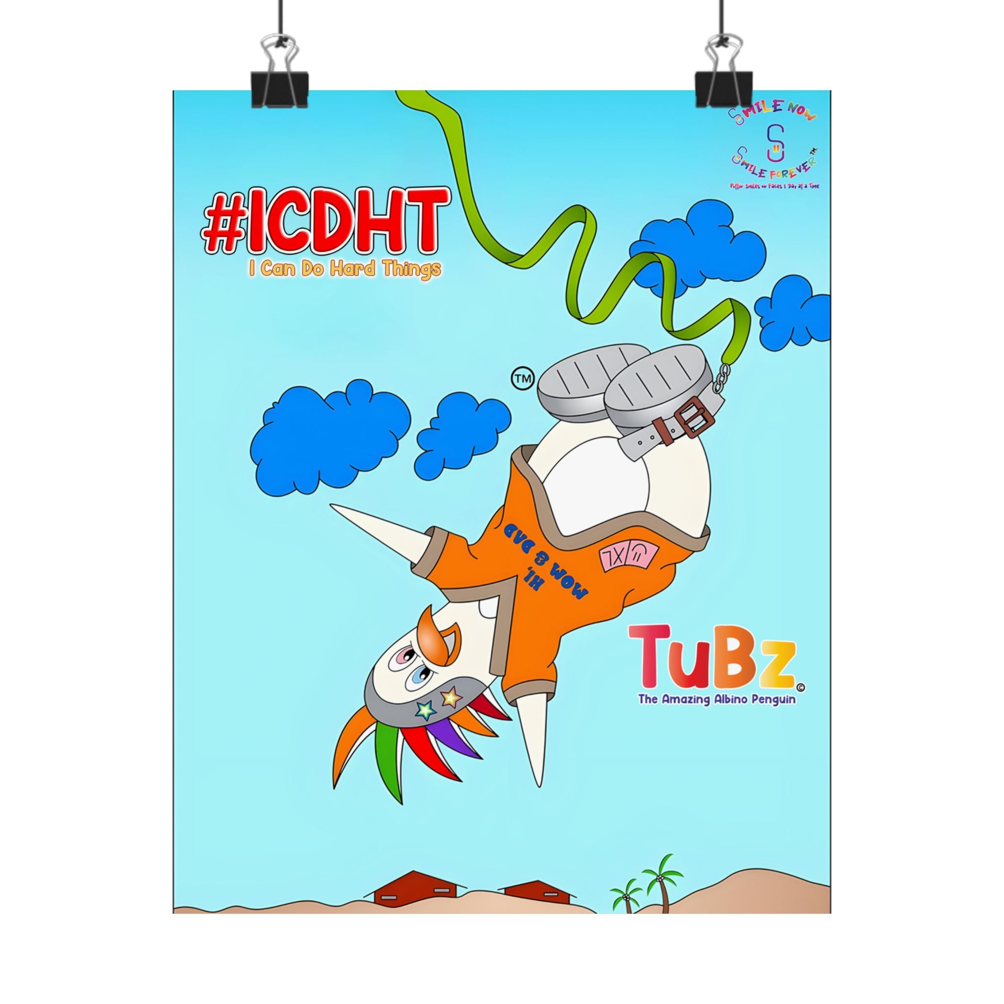 TuBz™ "I Can Do Hard Things" Kids Poster - Motivational Classroom Wall Art