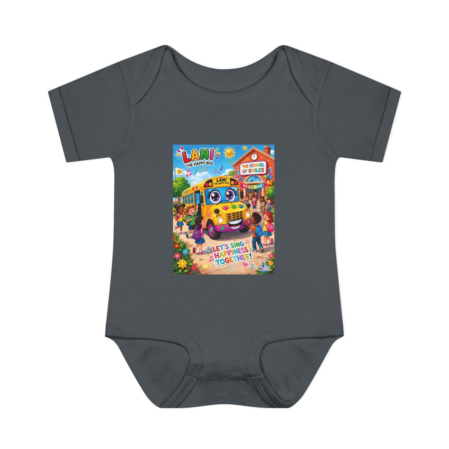 Lani™ Infant Baby Rib Bodysuit – "Let's Sing Happiness Together!" Graphic