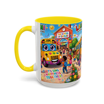 Lani™ Accent Coffee Mug (11oz & 15oz) – "Let's Sing Happiness Together!" Graphic