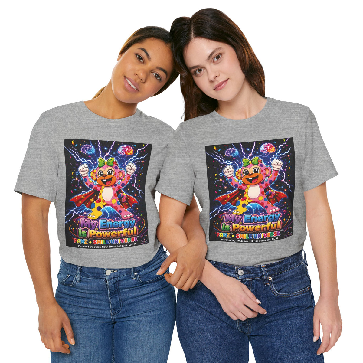 Panz™ Unisex Jersey Short Sleeve Tee For Adult– "My Energy is Powerful" Graphic Tee | Smile Universe Collection
