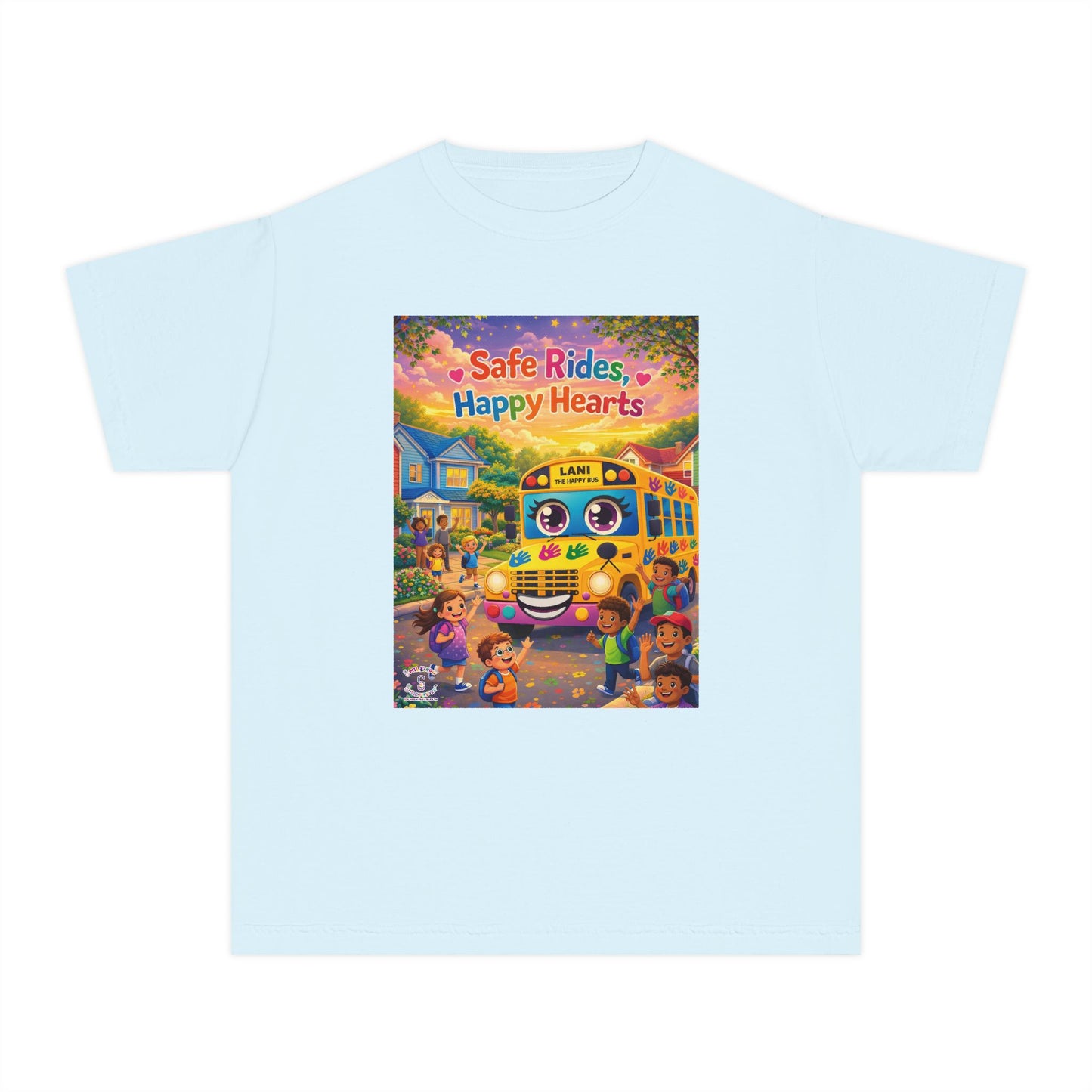 Lani™ Youth Midweight Tee – "Safe Rides, Happy Hearts" Graphic