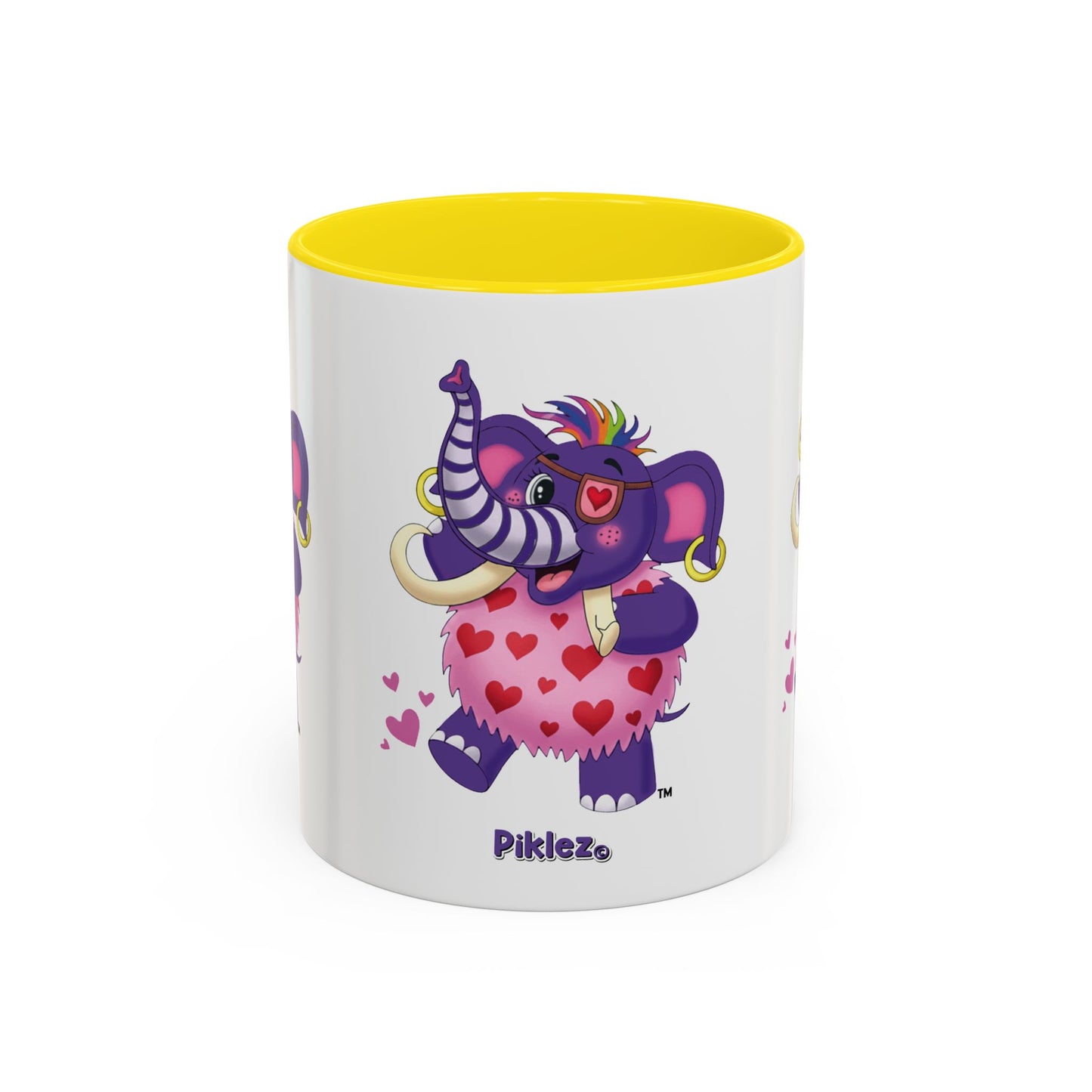 Piklez™ Accent Coffee Mug (11oz & 15oz) – "Full of Love!" Graphic | Smile Universe Collection