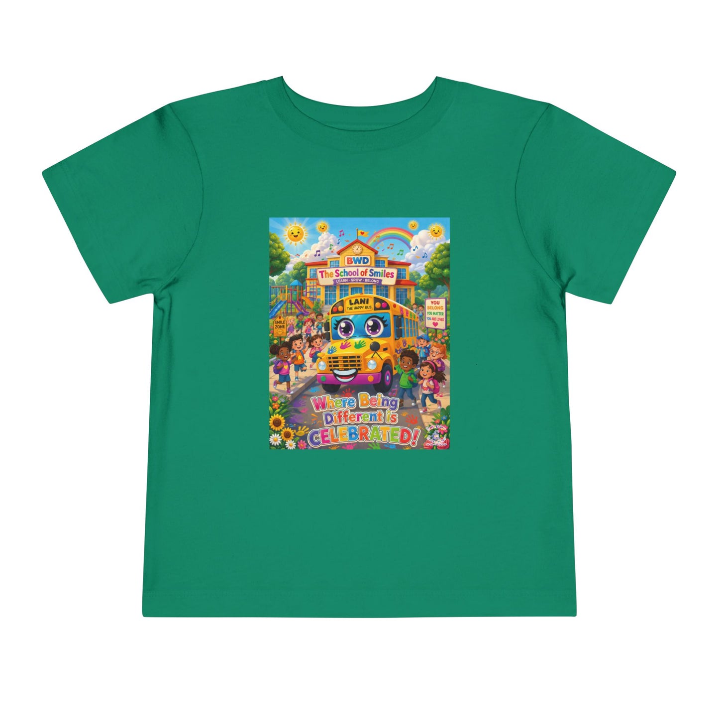 Lani™ Toddler Short Sleeve Tee – "Where Being Different is CELEBRATED!" Graphic Shirt
