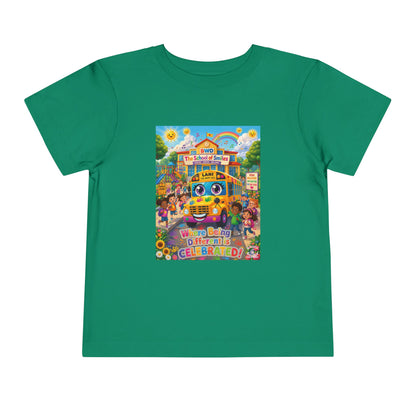 Lani™ Toddler Short Sleeve Tee – "Where Being Different is CELEBRATED!" Graphic Shirt