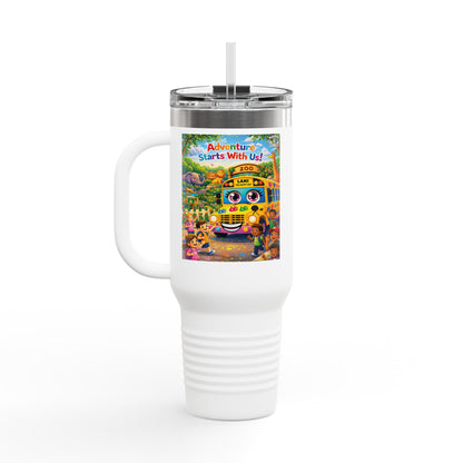 Lani™ 40oz Insulated Travel Mug – "Adventure Starts With Us!" Graphic