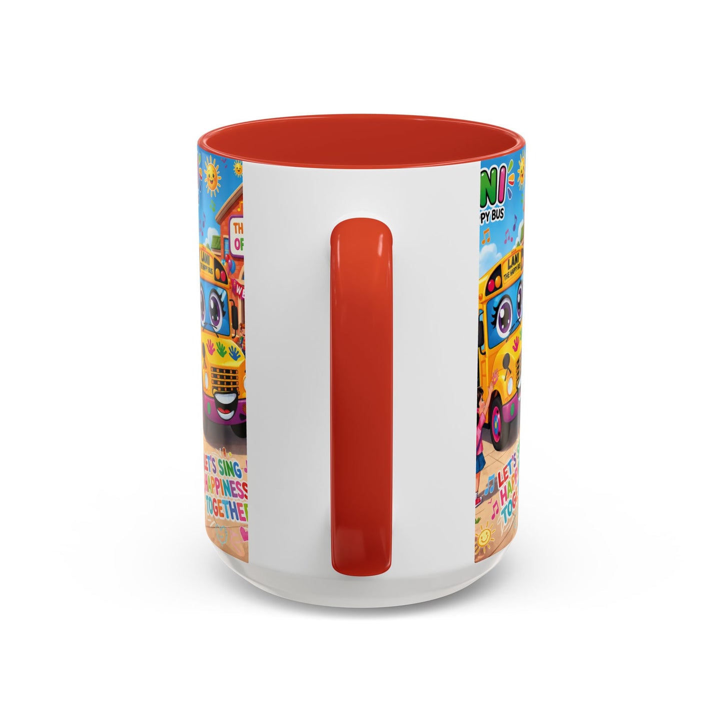 Lani™ Accent Coffee Mug (11oz & 15oz) – "Let's Sing Happiness Together!" Graphic
