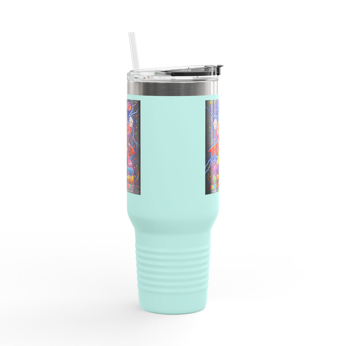 Panz™ Insulated Travel Mug 40oz – "My Energy is Powerful" Graphic Tumbler | Smile Universe Collection