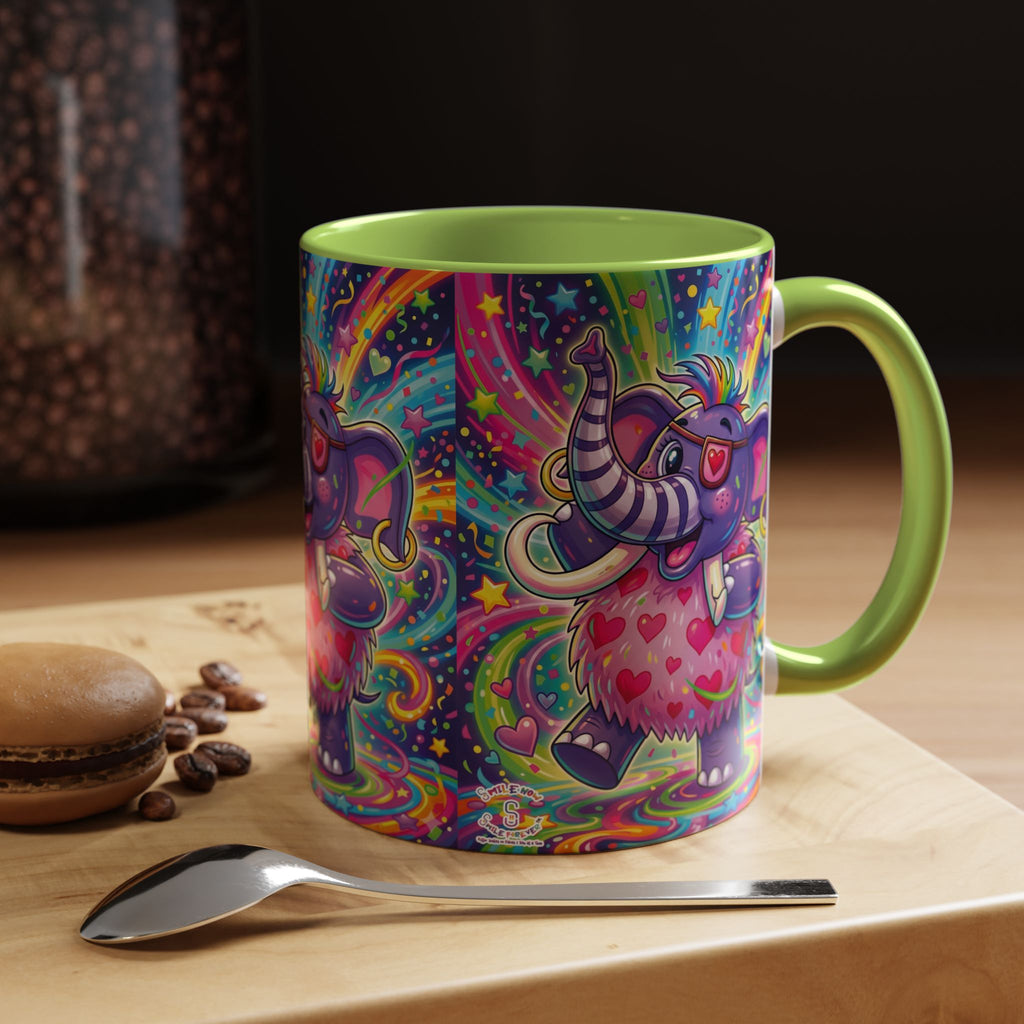 Piklez™ 11oz, 15oz Accent Coffee Mug – "Born to Celebrate!" Graphic | Smile Universe Collection