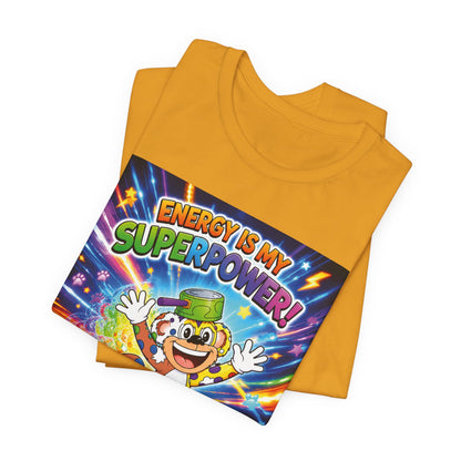 Potz™ Unisex Jersey Short Sleeve Tee – "Energy is My Superpower!" Graphic Tee | Smile Universe Collection