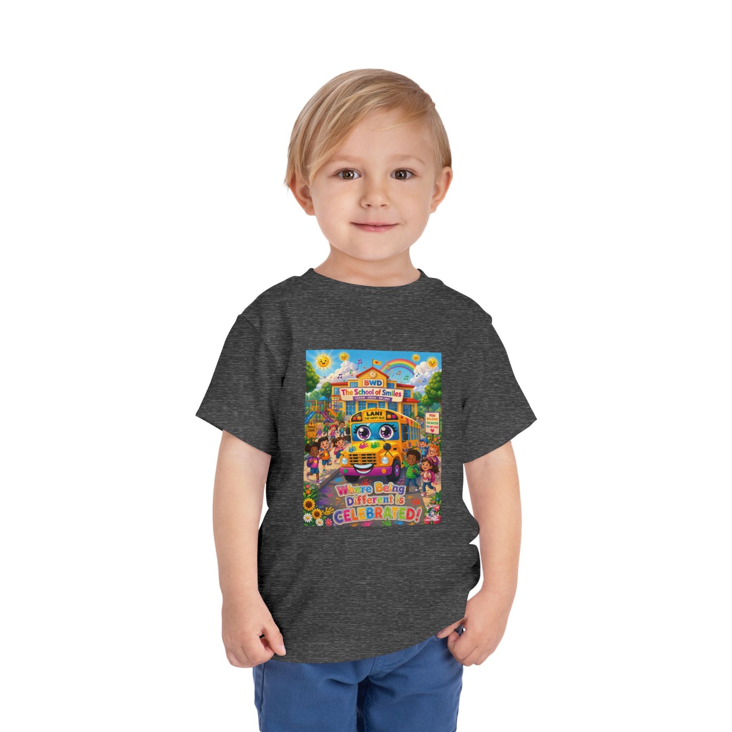 Lani™ Toddler Short Sleeve Tee – "Where Being Different is CELEBRATED!" Graphic Shirt