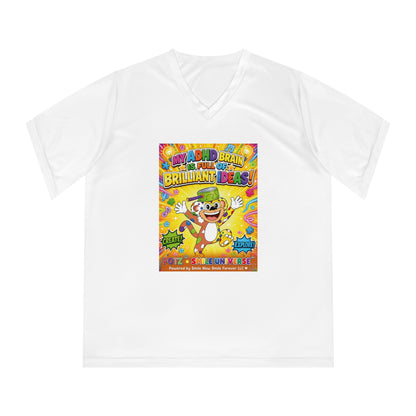 Potz™ Women's Performance V-Neck T-Shirt – "My ADHD Brain is Full of Brilliant Ideas!" Graphic Tee | Smile Universe Collection