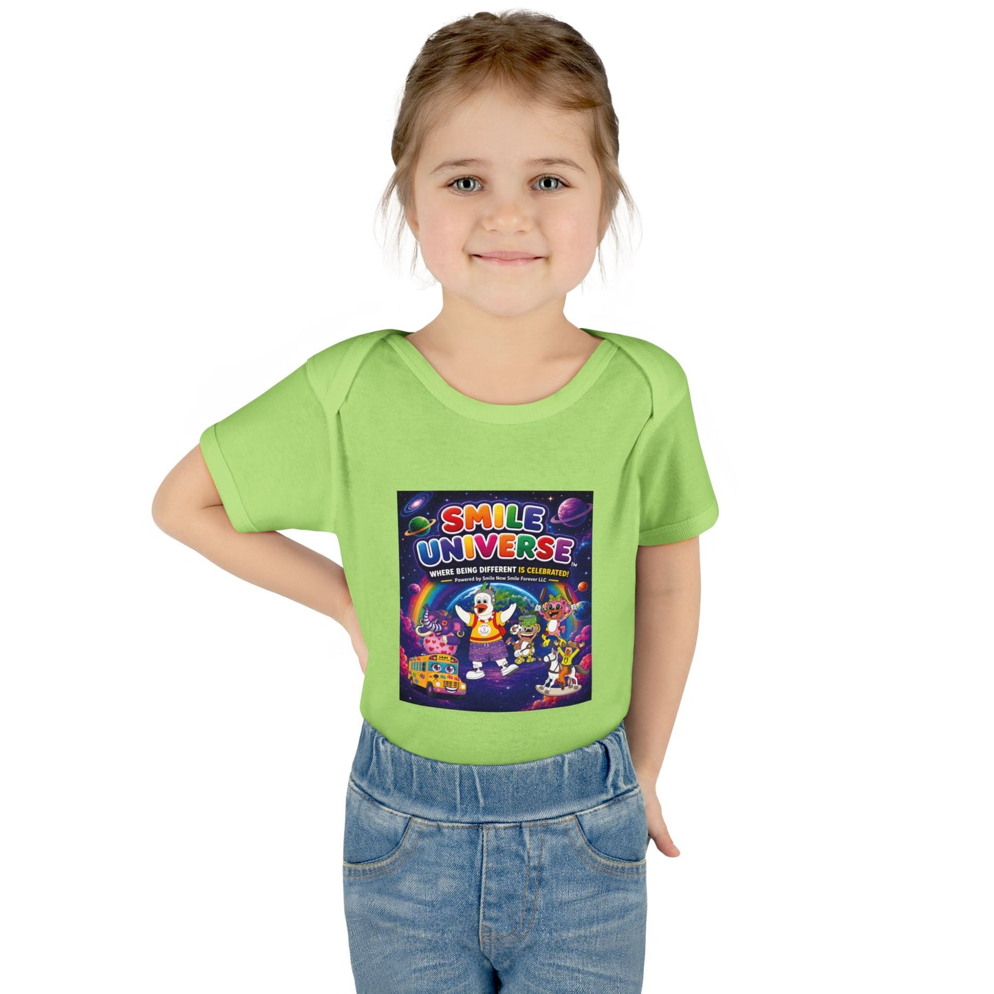 Smile Universe™ Infant Baby Rib Bodysuit – "Where Being Different is CELEBRATED!" Graphic