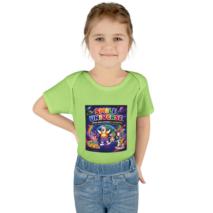 Smile Universe™ Infant Baby Rib Bodysuit – "Where Being Different is CELEBRATED!" Graphic