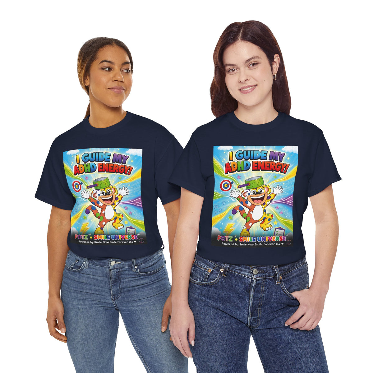 Potz™ Unisex Heavy Cotton™ Tee – "I Guide My ADHD Energy!" Graphic Tee | Smile Universe Collection