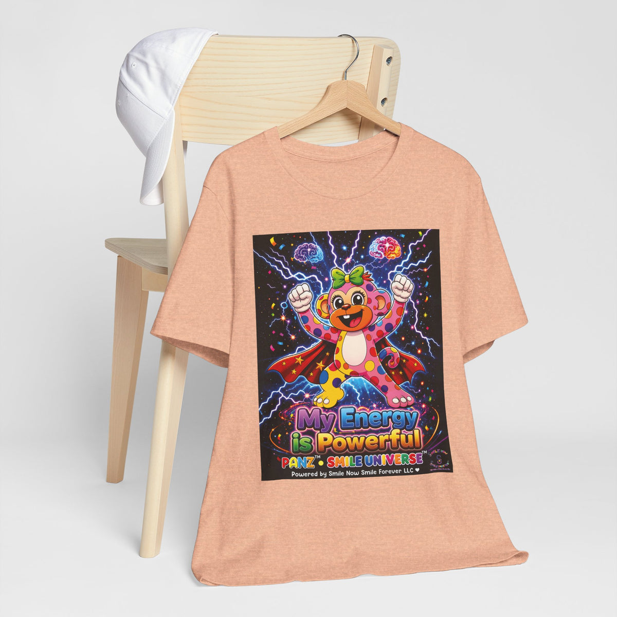 Panz™ Unisex Jersey Short Sleeve Tee For Adult– "My Energy is Powerful" Graphic Tee | Smile Universe Collection