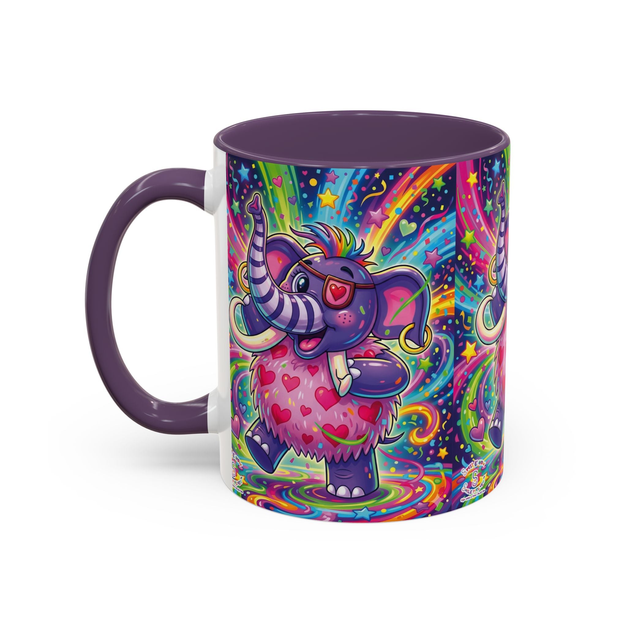 Piklez™ 11oz, 15oz Accent Coffee Mug – "Born to Celebrate!" Graphic | Smile Universe Collection