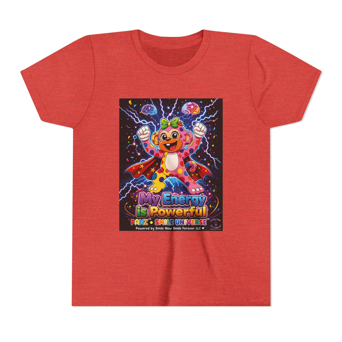 Panz™ Youth Short Sleeve Tee – "My Energy is Powerful" Graphic Tee | Smile Universe Collection