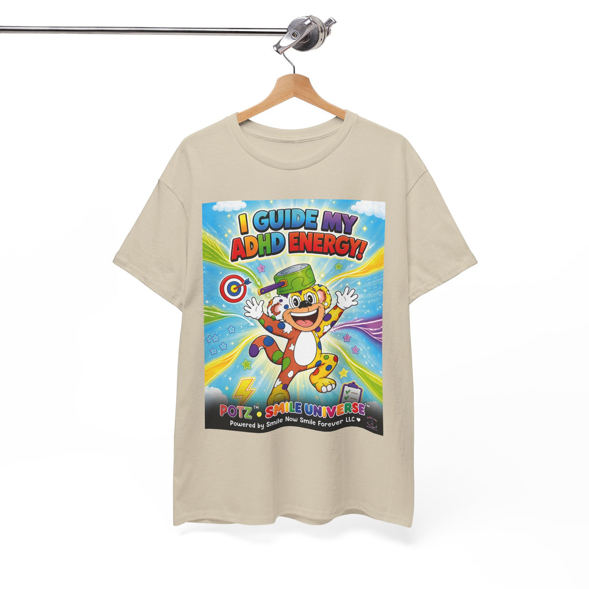Potz™ Unisex Heavy Cotton™ Tee – "I Guide My ADHD Energy!" Graphic Tee | Smile Universe Collection
