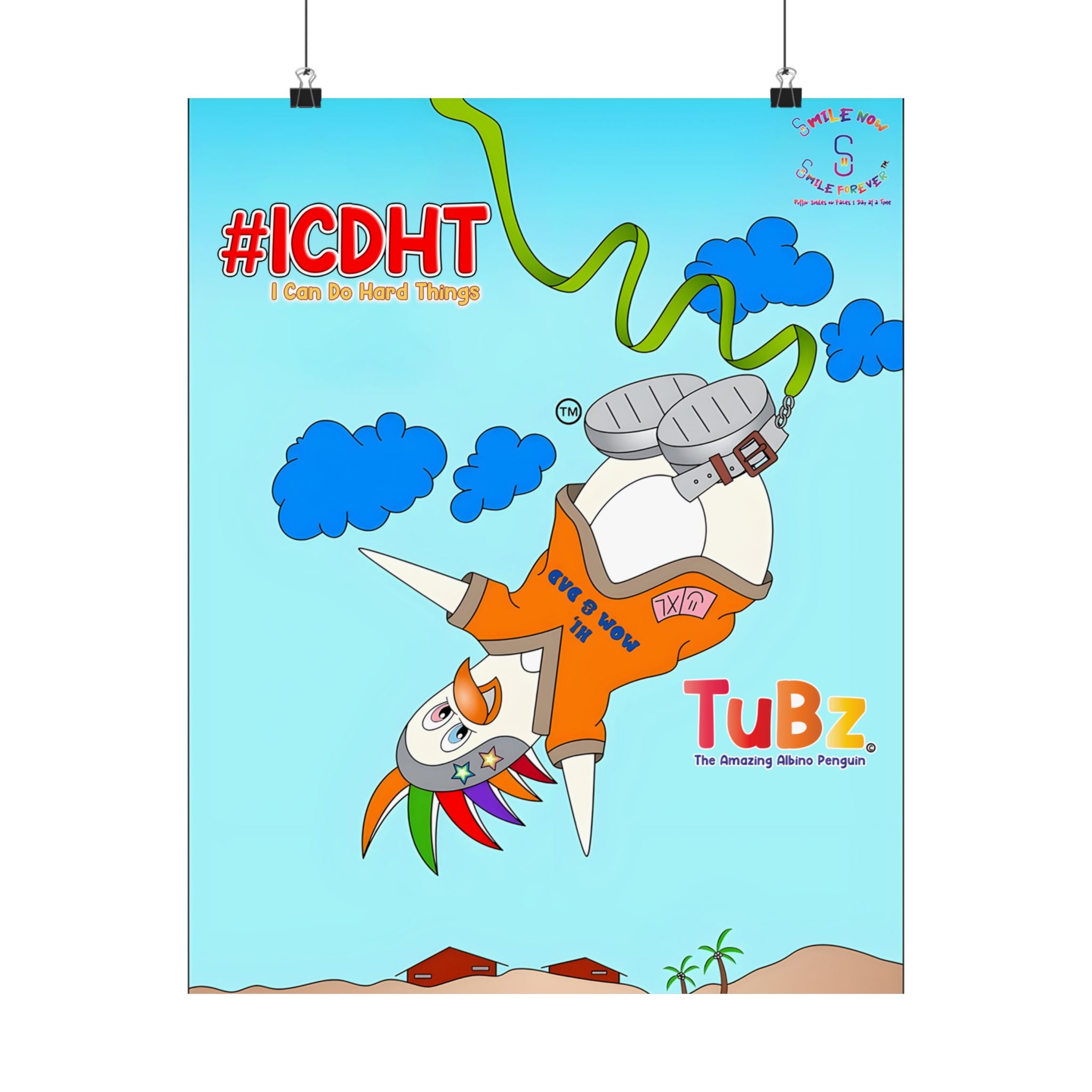 TuBz™ "I Can Do Hard Things" Kids Poster - Motivational Classroom Wall Art