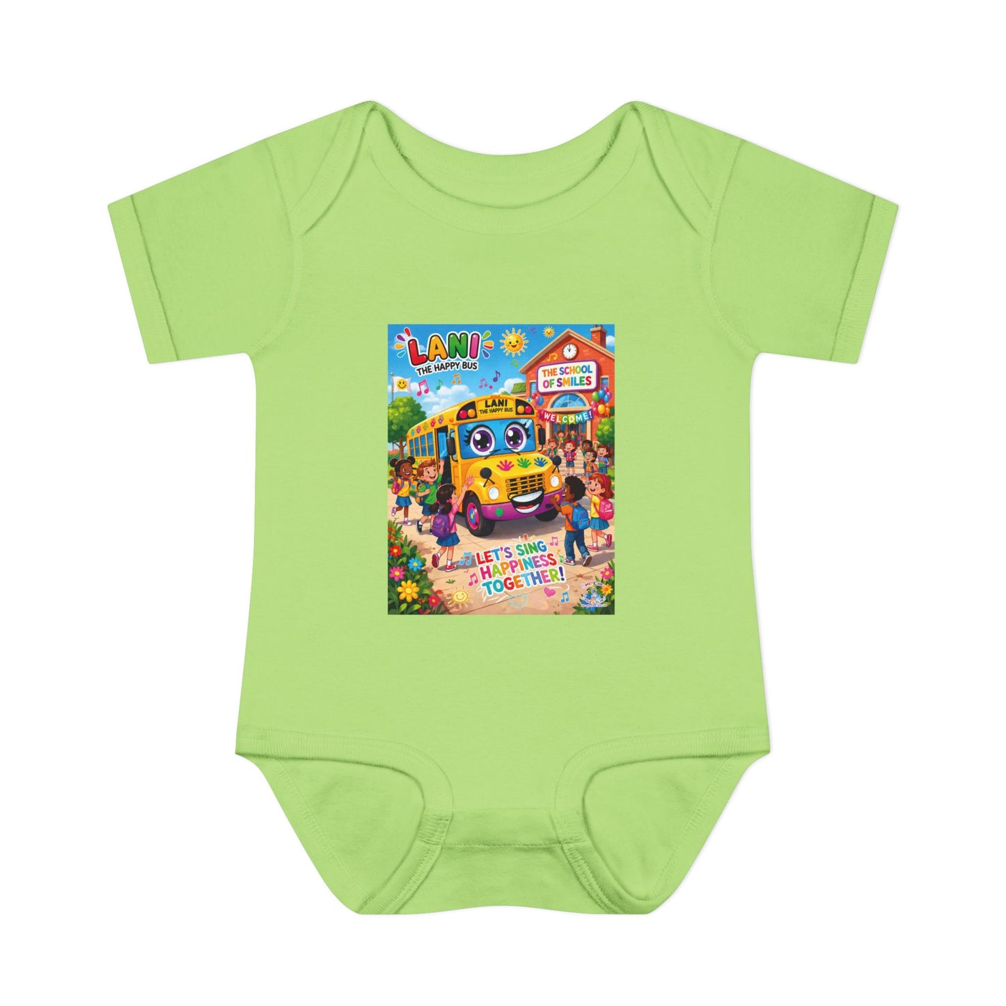 Lani™ Infant Baby Rib Bodysuit – "Let's Sing Happiness Together!" Graphic