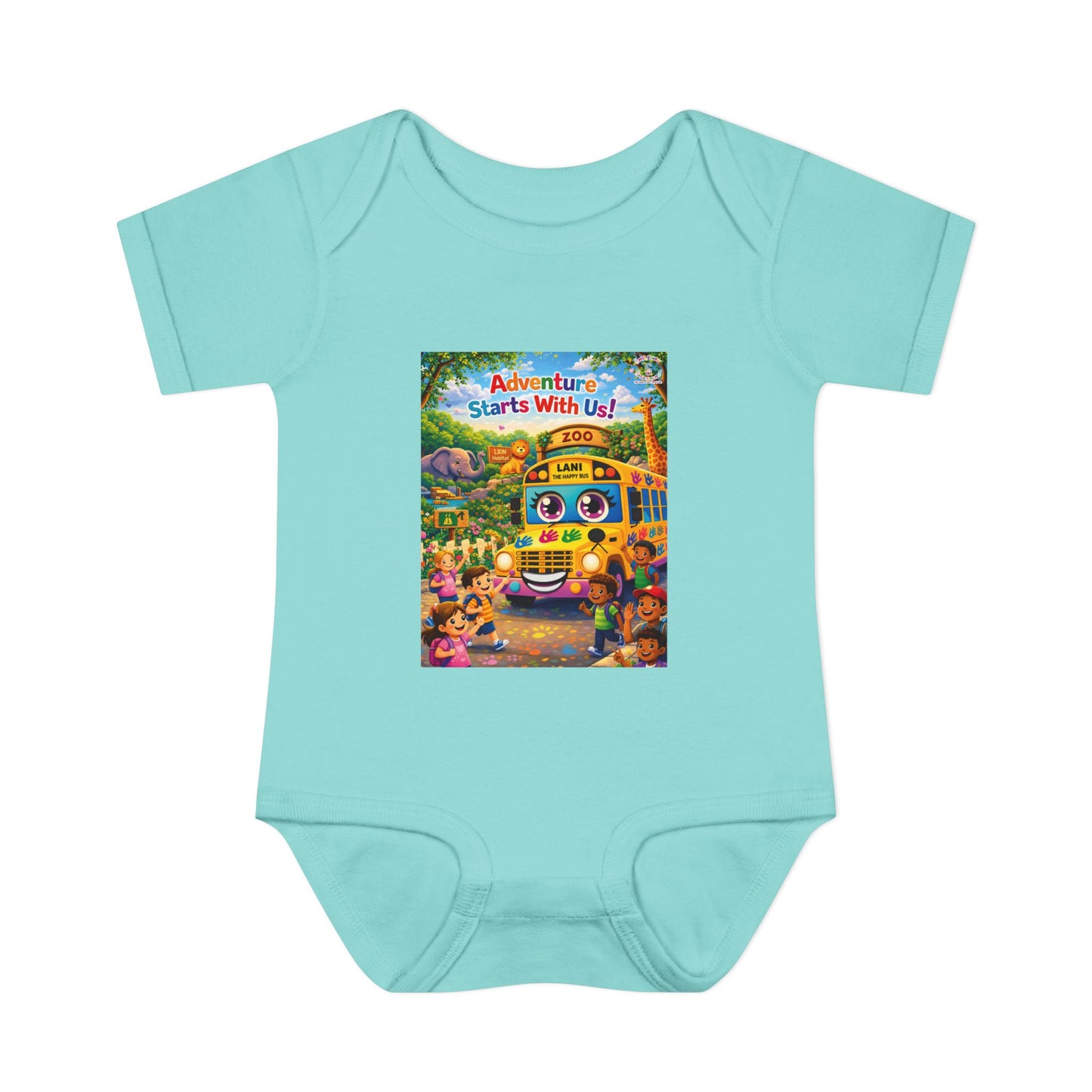 Lani™ Infant Baby Rib Bodysuit – "Adventure Starts With Us!" Graphic