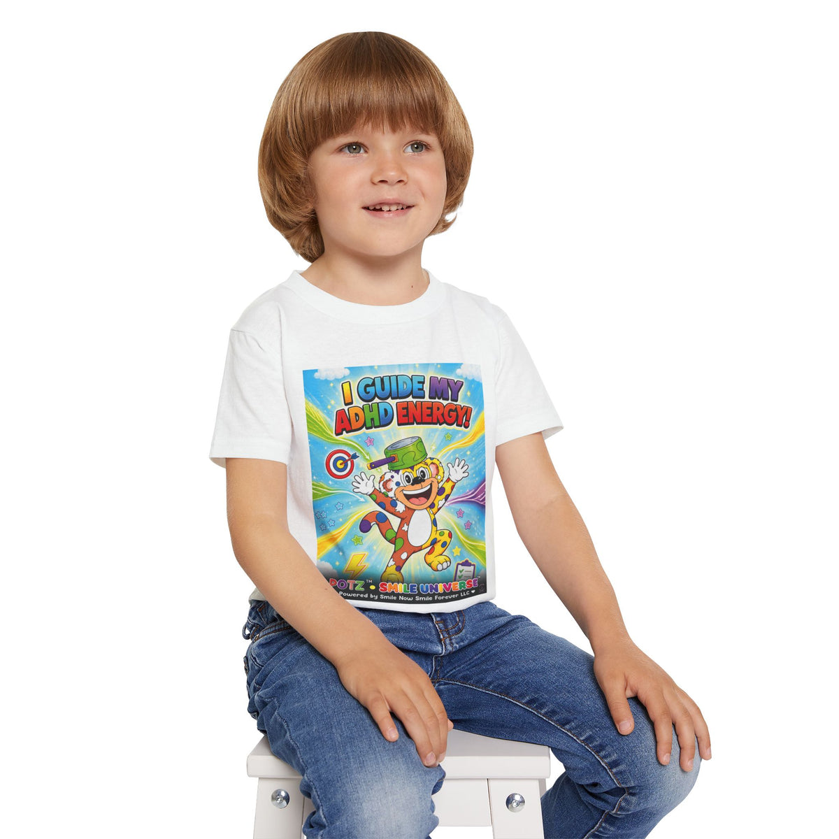 Potz™ Heavy Cotton™ Toddler T-Shirt – "I Guide My ADHD Energy!" Graphic Tee | Smile Universe Collection